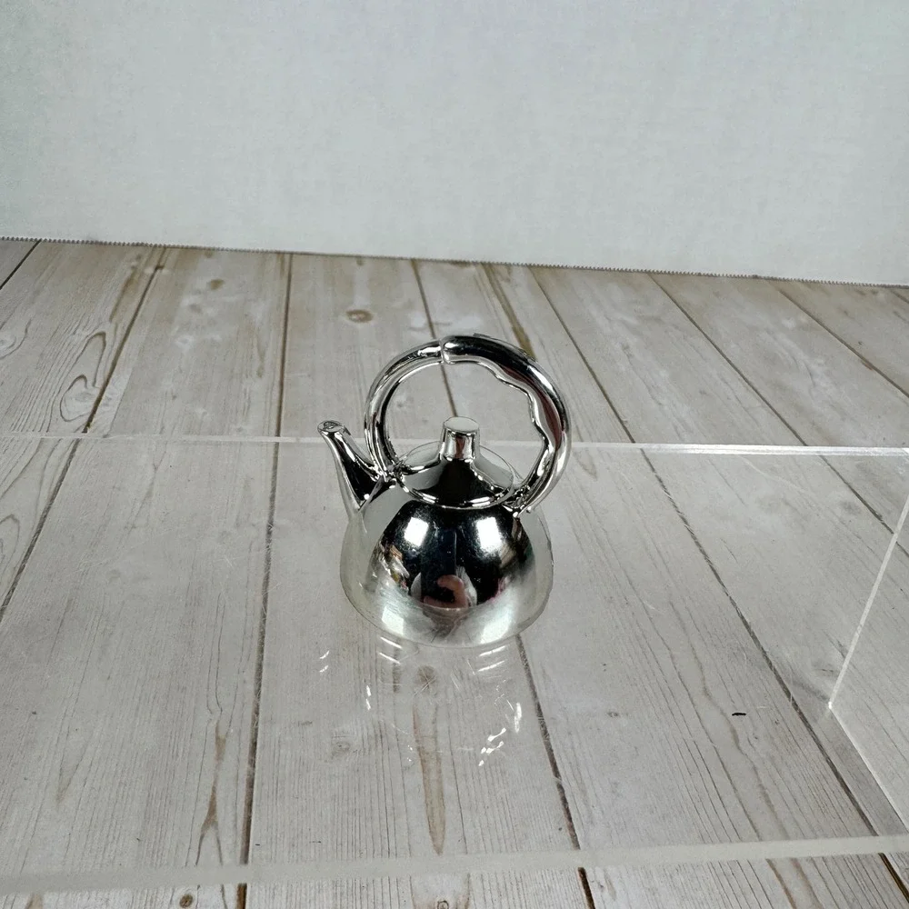 Vintage Miniature Chrome Dollhouse Kitchen Set‎ Toaster Kettle Candelabra 6pc